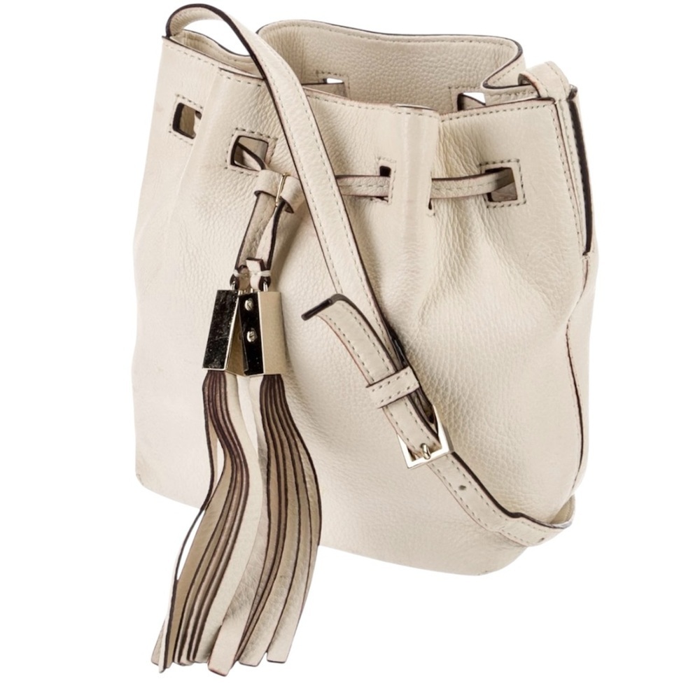 Kate Spade Cream/Beige 100% Cow Leather Shoulder Bag with Tassel - Picture 1 of 16